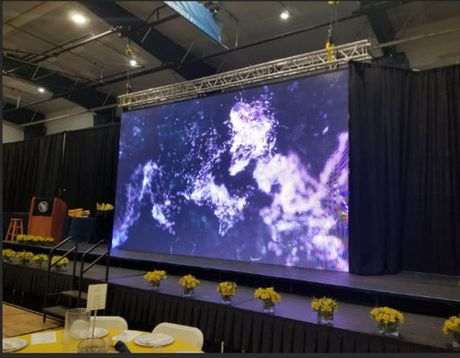 İç mekan Tam Renkli P3.91 Led Sahne Arkaplan Ekranı 64x64 Piksel Video Duvarı