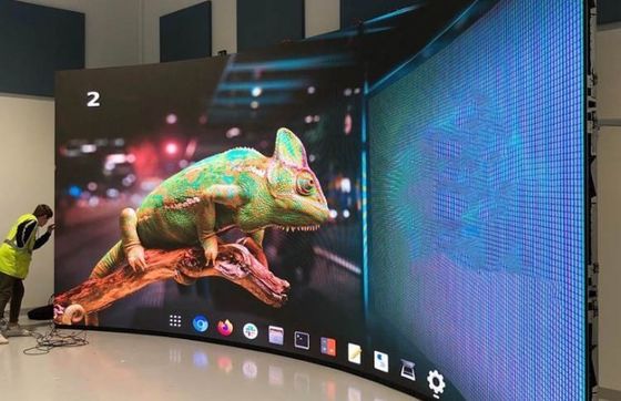 Kolay Kurulum,Dayanıklı P3.91 İç / Dış LED Ekran Sahne Arkaplan Eğri LED Ekranları