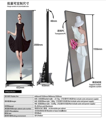 Alışveriş Merkezi Video Duvarı için HD İç Mekan P2.5 Katlanabilir Braketli Poster LED Ekran