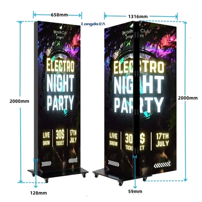 Çift taraflı HD LED Ekran Posteri Dijital Reklam Video Çalıştırıcısı P1.25 P1.538 P1.86 P2 P2.5 P3