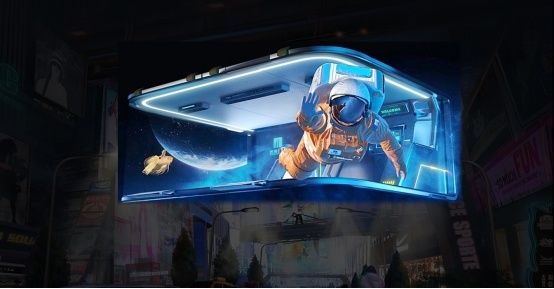 P5.71 RGB Alüminyum Sahibi Dışarıda Çıplak Gözlü Profesyonel 3D LED Ekran