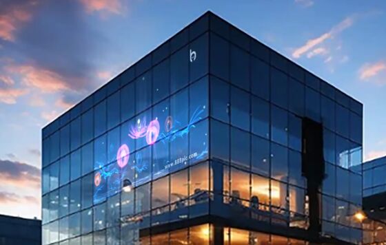 Chinese manufacturer of LED transparent screens, exuding a strong sense of technology.