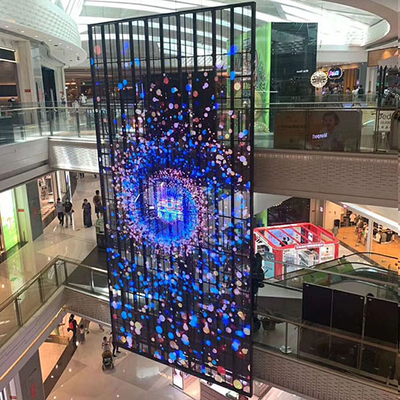 P2.5 Şeffaf Cam LED Ekran Alışveriş Merkezi için Özel Holografik LED Serisi