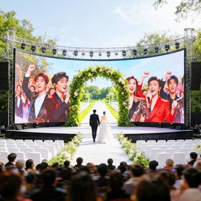 Düğün Led Ekran Sahne Arka Planı P5 Led Duvar Kiralama Konser Sahne Arka Planı