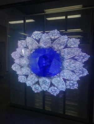 HD P3.9mm Şeffaf Cam LED Ekran ızgara Pencere Ekranı 4500cd/ M2