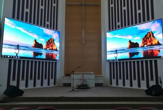 Küçük Pixel P3.076 Kapalı Tam Renkli LED Ekran 320x160mm Kilise için Alüminyum Dolabı